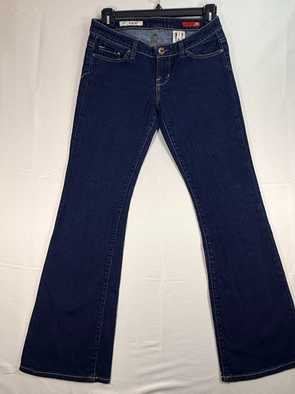 VTG Express X2 Quality Denim Jeans Women 8R Slim W10 Style Low Rise Flare Y2K